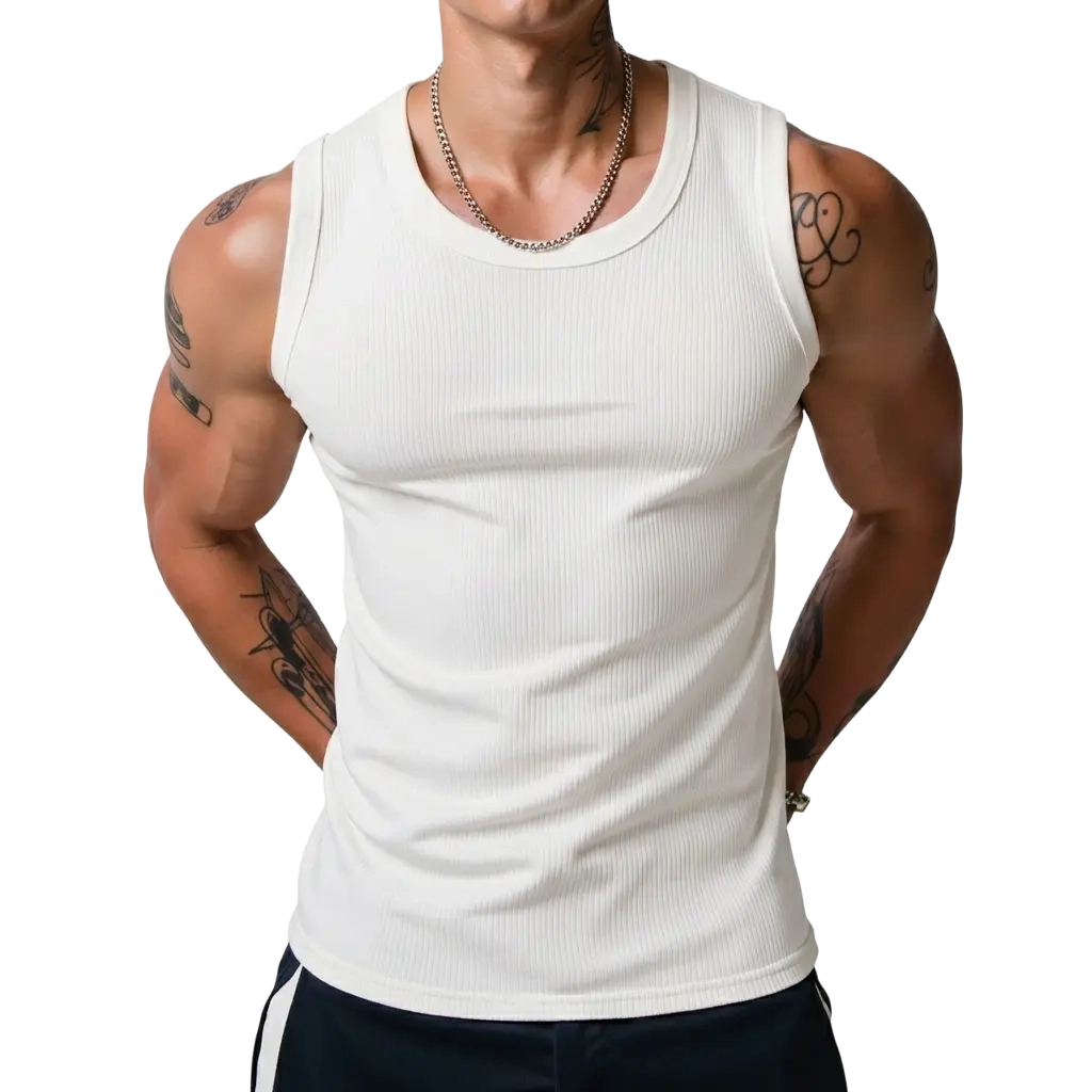 đź’ťđź’ťMen's Wide Strap Ribbed Tank Top
