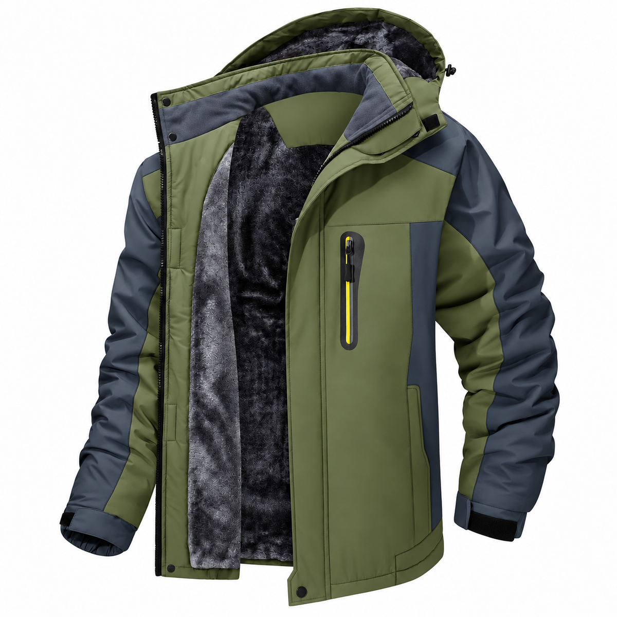 Men's Fleece-Lined Waterproof-Resistant Outdoor Jacket