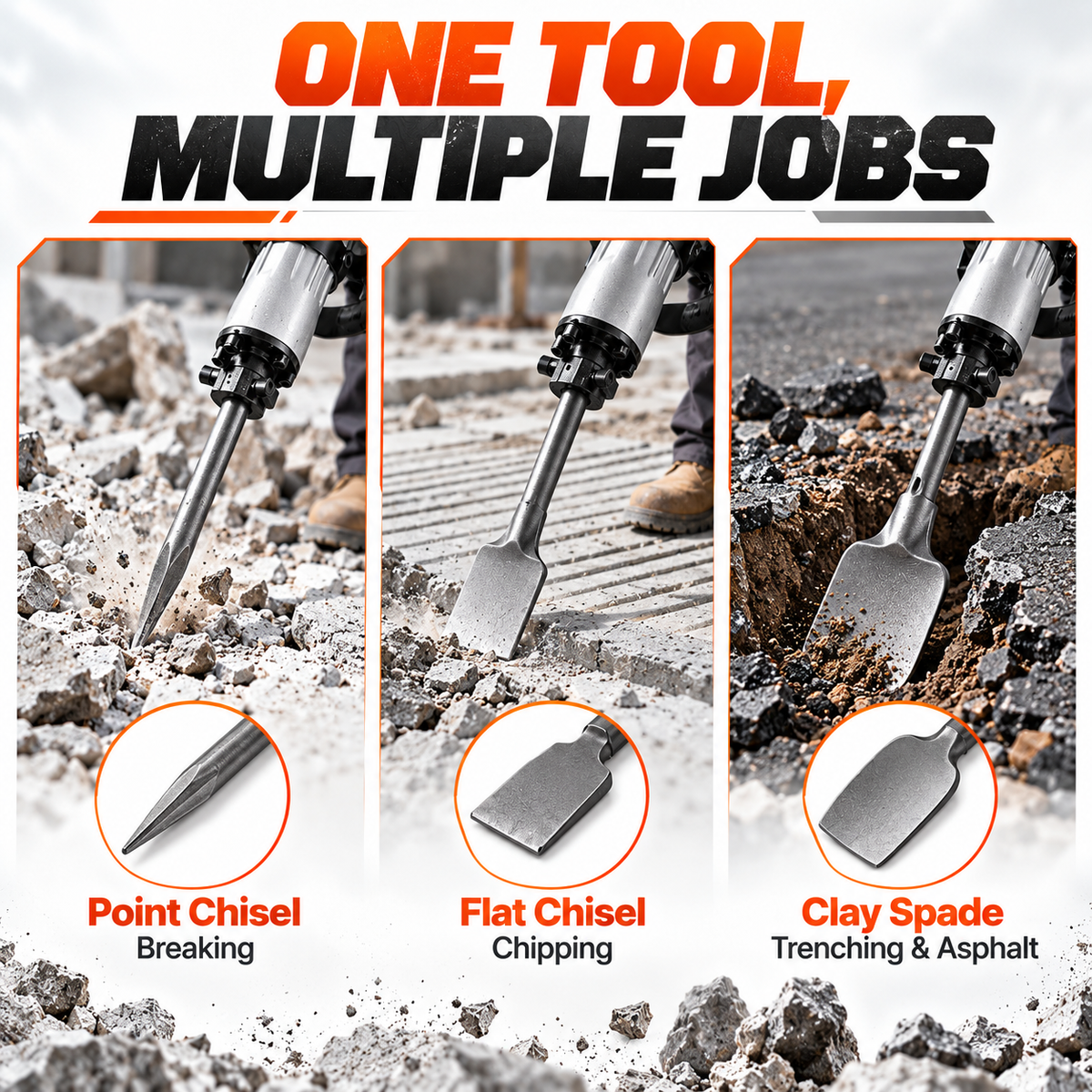 Professional 2200W Demolition Hammer – Powerful Concrete Breaker With Complete Tool Kit