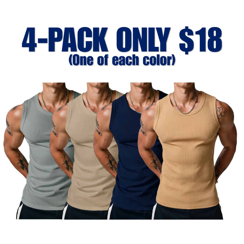 đź’ťđź’ťMen's Wide Strap Ribbed Tank Top