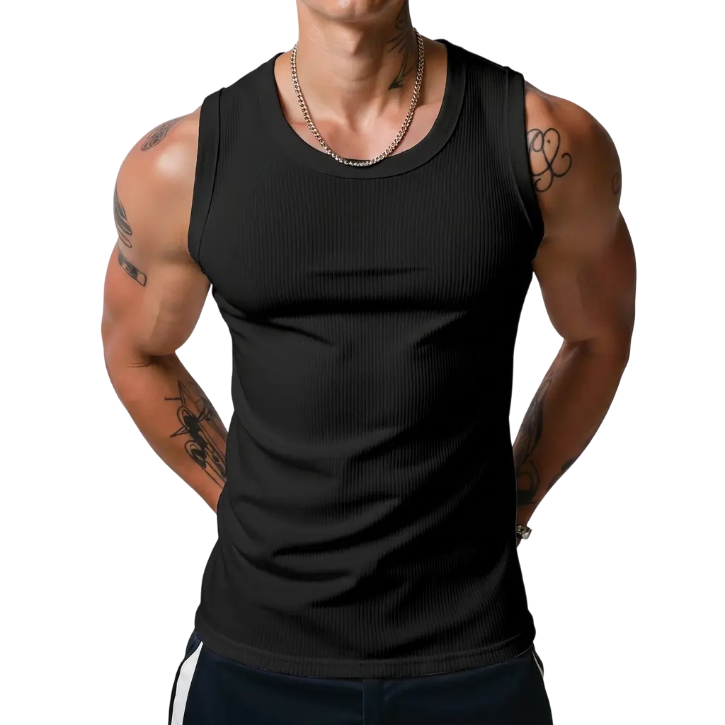 đź’ťđź’ťMen's Wide Strap Ribbed Tank Top