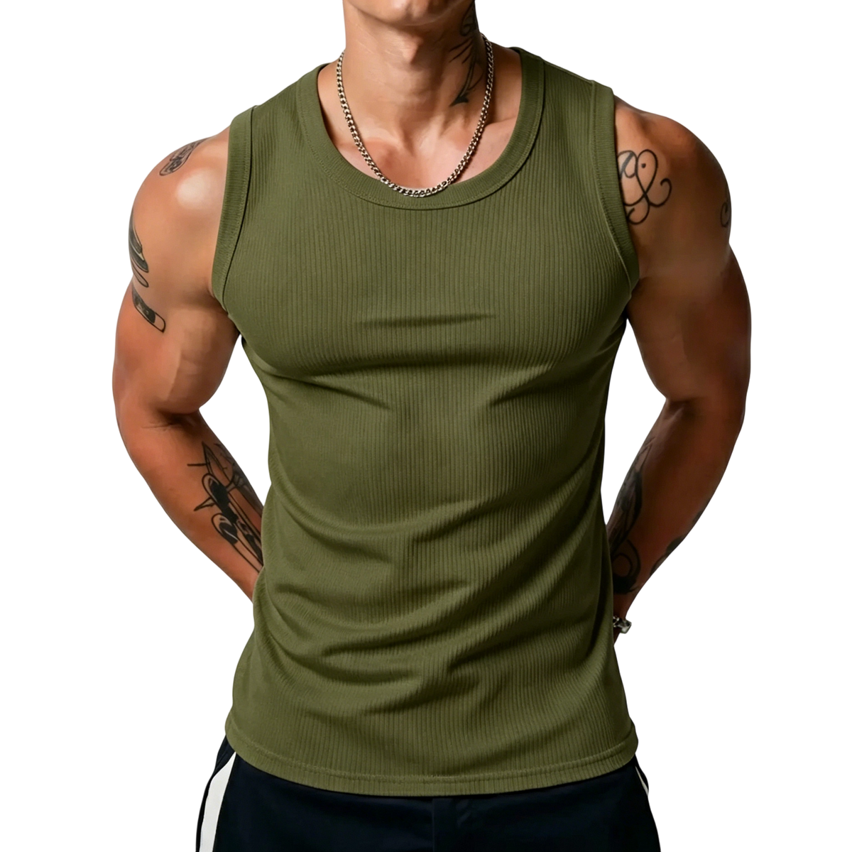 đź’ťđź’ťMen's Wide Strap Ribbed Tank Top
