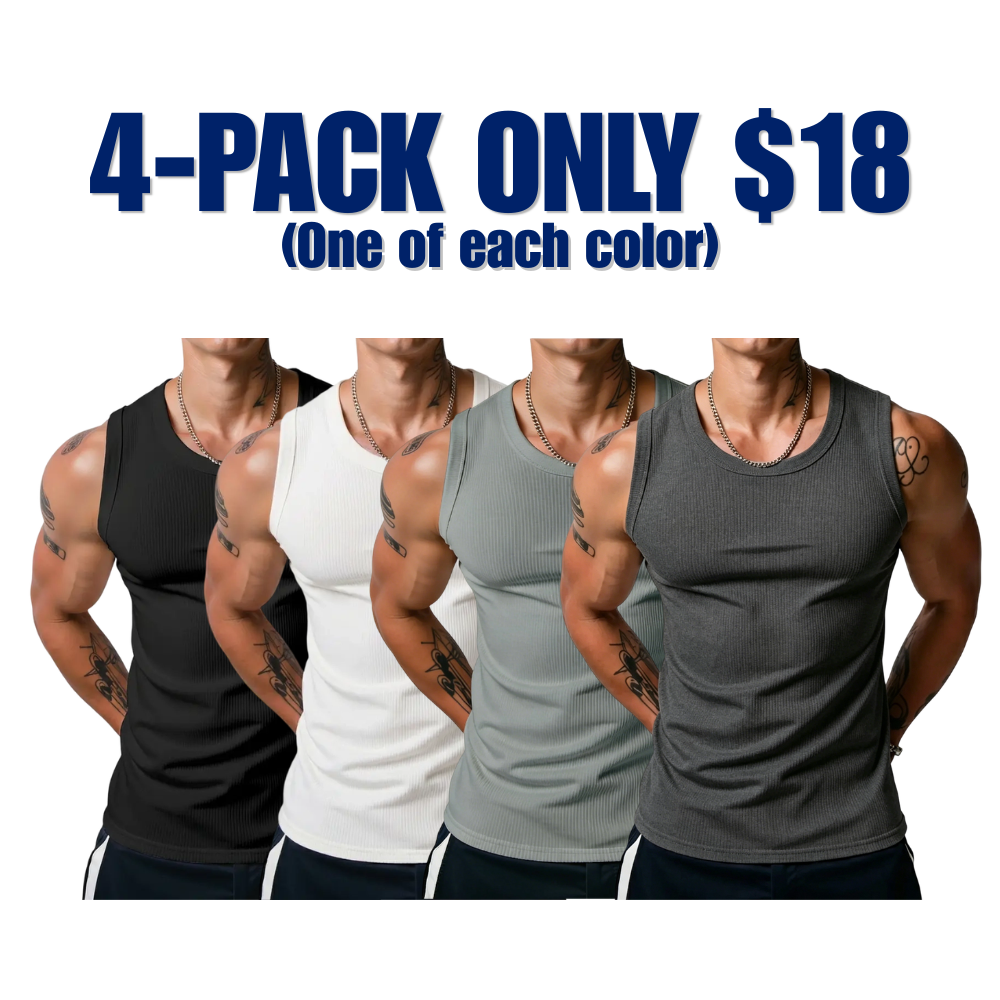 đź’ťđź’ťMen's Wide Strap Ribbed Tank Top