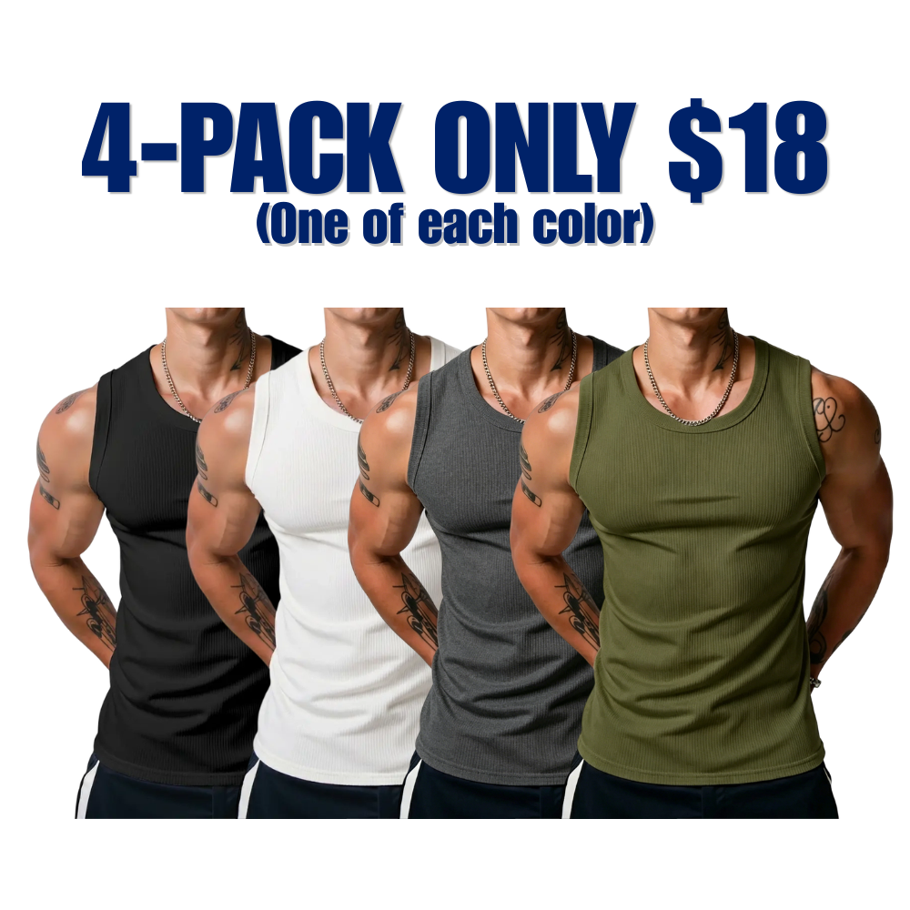 đź’ťđź’ťMen's Wide Strap Ribbed Tank Top