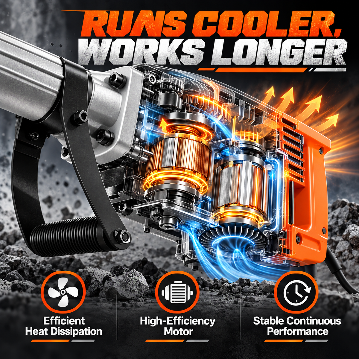 Professional 2200W Demolition Hammer – Powerful Concrete Breaker With Complete Tool Kit