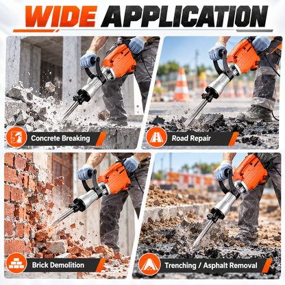 Professional 2200W Demolition Hammer – Powerful Concrete Breaker With Complete Tool Kit