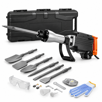 Professional 2200W Demolition Hammer – Powerful Concrete Breaker With Complete Tool Kit