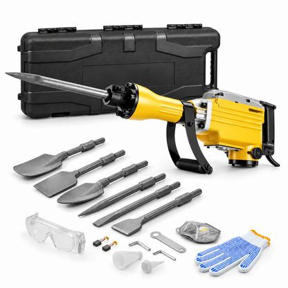 Professional 2200W Demolition Hammer – Powerful Concrete Breaker With Complete Tool Kit