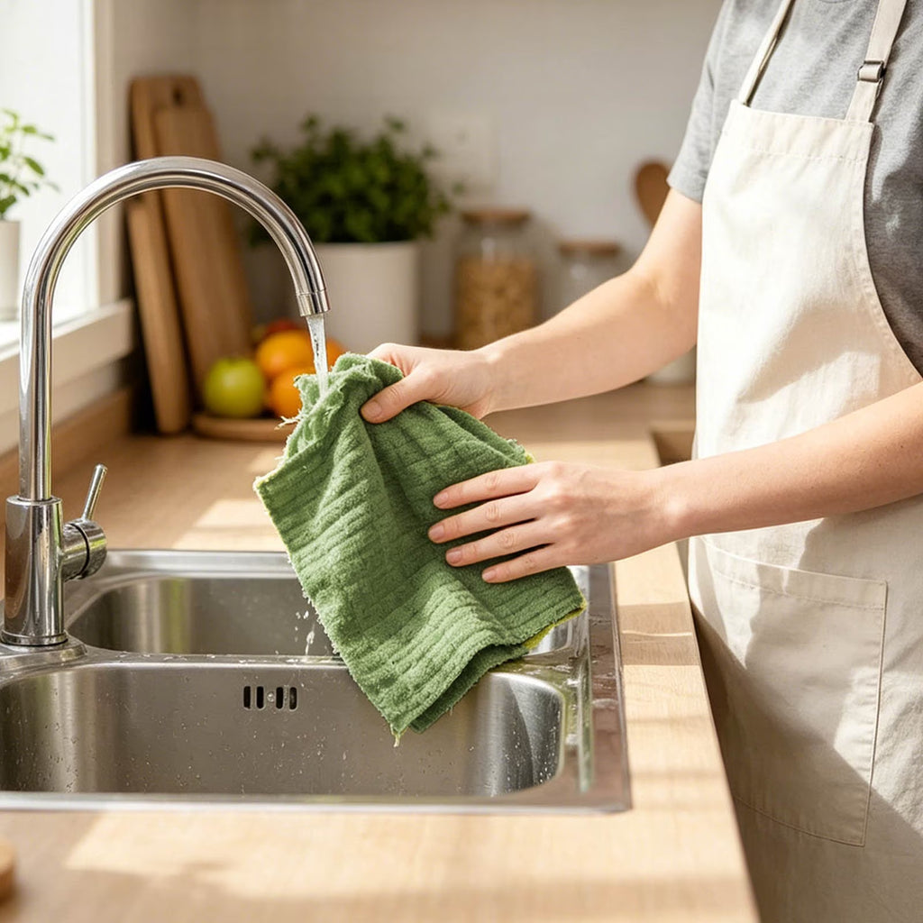 Tear Off Cleaning Cloth Roll High Absorbent Washable Cleaning Wipes Reusable Multipurpose Durable Cloth Towels for Kitchen Household Worksite